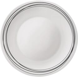 Bormioli Rocco Farfurie întinsă sticlă opal 27 cm Bormioli Rocco White Moon, albă cu linii negre