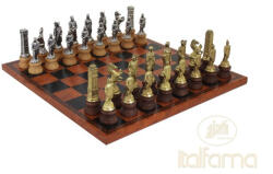 Italfama Set șah Italfama Chess Set N°243, piese metal și lemn, tablă 40x40 cm
