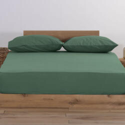 Nef Nef Homeware Cearceaf pat cu elastic 160x200+30 cm bumbac Nef-Nef Jersey verde