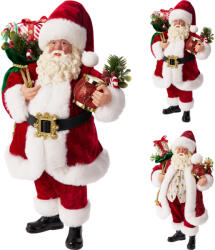 Koopman Figurină Moș Crăciun cu tobă și sac Koopman Christmas Line H38 cm, decorațiune de Crăciun multicolor
