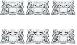 Bohemia Jihlava 1845 Platou servire aperitive, cristal Bohemia Pyramid, pătrat transparent 170 mm, set 6 piese Tava