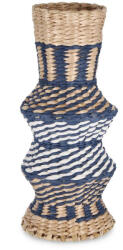 Bizzotto Vază decorativă din fibre naturale Bizzotto Namibia, alb-albastru-bej, Ø18x41 cm