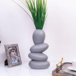 Global Store Vază decorativă din ceramică Global Store Piatra, pietre suprapuse, gri