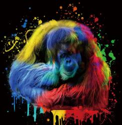 Imageland Tablou portret 80x80 cm, urangutan pe sticlă securizată, Imageland Orangutan