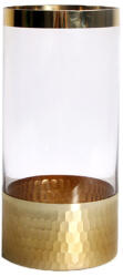 Global Store Vază decorativă din sticlă Global Store, transparent cu auriu, H25 cm