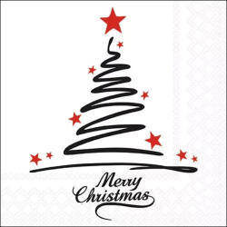 Ambiente Șervețele de masă din hârtie 33x33 cm Ambiente One Line Tree, decor de Crăciun, 20 buc