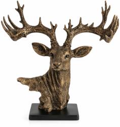 Deco Dekoratif Statueta bust cerb handmade bronz pe soclu, 34 cm