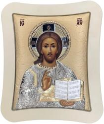 Slevori Icoană argint, Iisus Hristos, 21x25 cm, auriu-crem cu ramă albă
