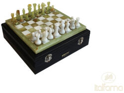 Italfama Set șah din marmură albă și onix verde Italfama, tablă 23x23x1 cm