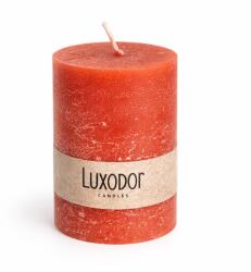 Luxodor Lumânare decorativă cilindrică din parafină, colecția Rustic, Luxodor, 7x10 cm, roșu