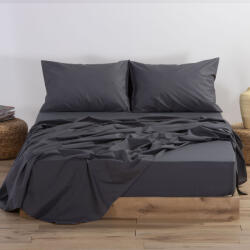 Nef Nef Homeware Cearceaf pat Queen Size 240x270 cm bumbac, fără elastic, Nef-Nef Basic gri închis Dark Grey
