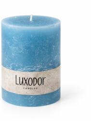 Luxodor Candles Lumânare decorativă cilindrică din parafină, colecția Rustic, Luxodor, 7x10 cm, albastru deschis