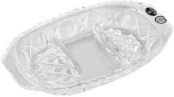 Crystal Bohemia Platou servire aperitive oval, cristal Bohemia compartimentat, 21.5 cm Tava