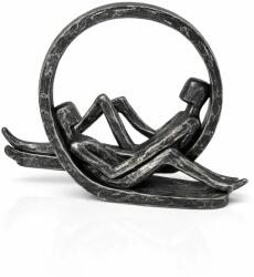 Deco Dekoratif Statueta cuplu abstract handmade negru-gri, 28 cm