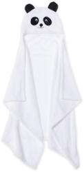 Nef Nef Homeware Prosop cu glugă copii alb, model panda, 70x120 cm, Nef-Nef Prosop