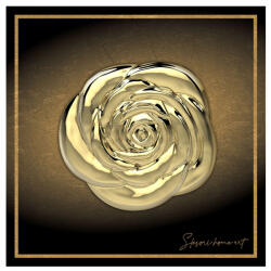 Slevori Tablou trandafir 45x45 cm, auriu, decor de perete, SLEVORI