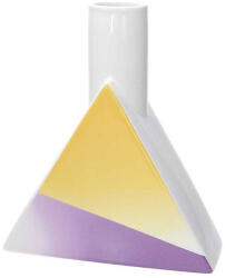 Andrea Fontebasso Vază decorativă din ceramică Andrea Fontebasso Pastel, triunghiulară, galben-lila, H23 cm