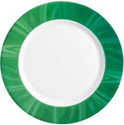 Bormioli Rocco Farfurie întinsă sticlă opal 25, 5 cm Bormioli Rocco Careware Natura Verde, alb cu bordură verde