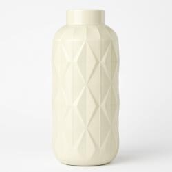 Global Store Vază decorativă din ceramică glazurată Global Store Moly, bej cu relief geometric