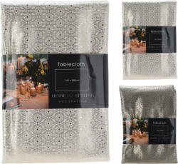 Koopman Față de masă dreptunghiulară Koopman 145x250 cm, gri ivory cu imprimeu floral Fata de masa