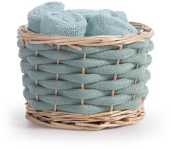 Nef Nef Homeware Set 5 prosoape baie turcoaz, 30x30 cm, 100% bumbac, Nef-Nef Borra, în coș împletit Prosop