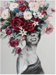 Imageland Tablou portret mare 90x120 cm, canvas pictat manual, Imageland Beauty with Flowers