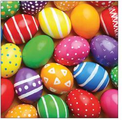 Ambiente Șervețele de masă hârtie 33x33 cm Painted Easter eggs Ambiente, model ouă de Paște, 3 straturi, 20 buc