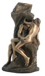 Italfama Statueta Italfama Sarutul The Kiss Auguste Rodin bronz antichizat, H30 cm
