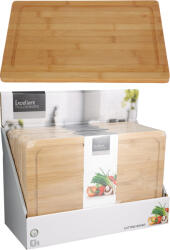 Koopman Tocător bambus Koopman cu margine pentru suc, maro 37x25x1.6 cm Tocator