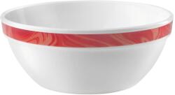 Bormioli Rocco Bol servire masă din sticlă opal 12 cm, alb cu decor roșu, Bormioli Rocco Natura Rosso Castron