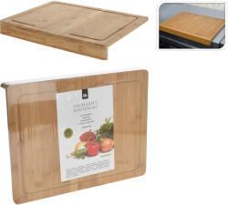 Koopman Tocător bambus Koopman cu margine de fixare pe blat, maro, 45x34x5 cm Tocator