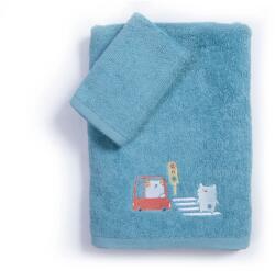 Nef Nef Homeware Set prosoape baie albastru Traffic pentru copii, 30x50 și 70x140 cm, 100% bumbac, Nef-Nef Prosop
