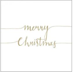 Ambiente Șervețele de masă din hârtie 33x33 cm Ambiente Merry Christmas, auriu, 20 buc
