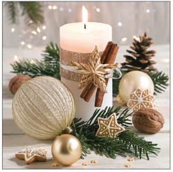 Ambiente Șervețele de masă din hârtie 33x33 cm Ambiente Christmas, lumânare și decor de iarnă, FSC, 3 straturi, 20 buc