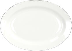 Tognana Platou oval portelan 31 cm Tognana Madison, alb cu bandă argintie Tava