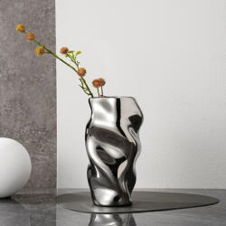 Global Store Vază decorativă din ceramică Global Store, argintiu, H22 cm