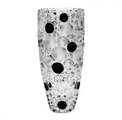 Bohemia Jihlava 1845 Vaza sticla Crystal Bohemia Lisabona H35 cm transparent-negru