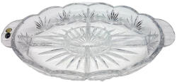 Crystal Bohemia Platou servire oval cristal, compartimentat, Crystal Bohemia Tulip 40, 5 cm transparent Tava