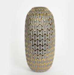 Eurolamp Vază decorativă din ceramică Eurolamp, gri-auriu, H32, 5 cm