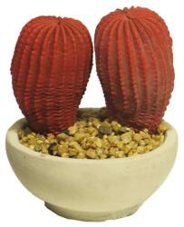 Supergreens Plantă artificială cactus roșu, 10 cm, în ghiveci, SUPERGREENS