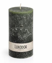 Luxodor Lumânare decorativă cilindrică din parafină, colecția Rustic, Luxodor, 7x15 cm, verde