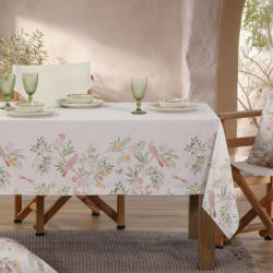 Nef Nef Homeware Față de masă dreptunghiulară Nef Nef Dreamel din bumbac, 140x180 cm, ecru cu imprimeu floral Fata de masa