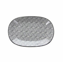Tognana Platou servire oval porțelan, Tognana Chakra alb cu negru, 28 cm Tava
