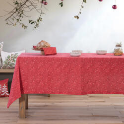 Nef Nef Homeware Față de masă dreptunghiulară Nef Nef Grace 140x240 cm roșu, imprimeu de Crăciun Fata de masa