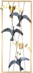 Eurolamp Decorațiune de perete metalică cu păsări, auriu și gri, Eurolamp, 61 cm