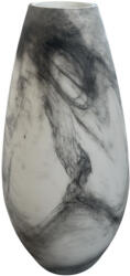 Global Store Vază decorativă din sticlă Global Store, alb-gri marmorat, 40 cm
