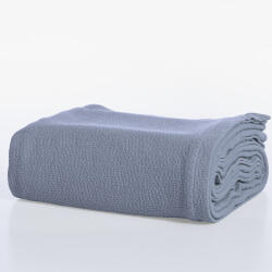 Nef Nef Homeware Pătură pat dublu 100% bumbac 230x250 cm, 2 persoane, Nef-Nef Elements, albastru Patura