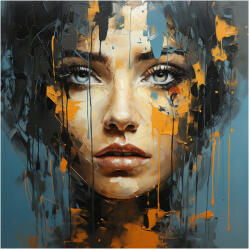 Imageland Tablou portret 95x95 cm, print pe aluminiu, Imageland Blue Eye Girl