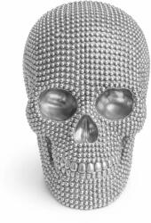 Deco Dekoratif Decoratiune craniu handmade argintiu texturat, 28 cm