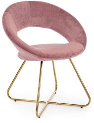 Bizzotto Fotoliu tapițat catifea Vanity Gold, roz, picioare metalice aurii, 58x69 cm, Bizzotto